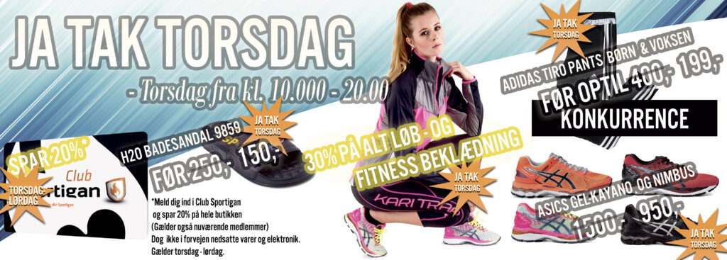 JA TAK TORSDAG 1 JA TAK TORSDAG I SPORTIGAN BOGENSE