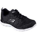 Skechers Flex Appeal 2.0 - High Energy SKO Sort-Hvid Dame