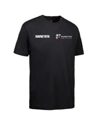 ID 0500 Sort Voksen T-shirt med NFH Tryk og navn