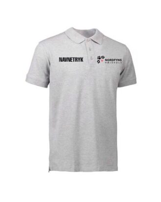 ID 0525 Grå Voksen Polo T-shirt med NFH Tryk og Navn