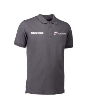 ID 0525 Mørkegrå Voksen Polo T-shirt med NFH Tryk og Navn