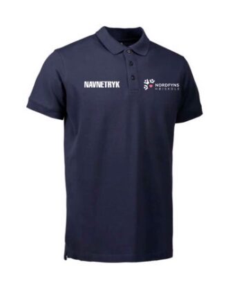 ID 0525 Mørkeblå Voksen Polo T-shirt med NFH Tryk og Navn