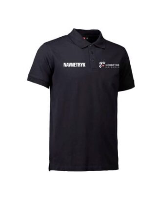 ID 0525 Sort Vokse Polo T-shirt med NFH Tryk og Navn