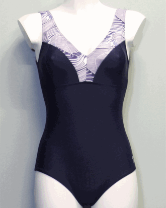 Lykke R Badedragt Navy-Hvid Dame