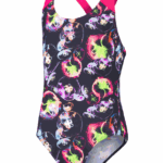 Speedo Allover Splashback Svømmedragt Sort-Pink-Grøn Pige
