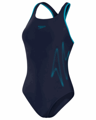 Speedo HyperBoom Racerback Svømmedragt Navy-Grøn Dame