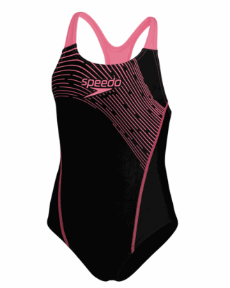 Speedo Girls Medley Logo  Badedragt Sort/Pink Pige
