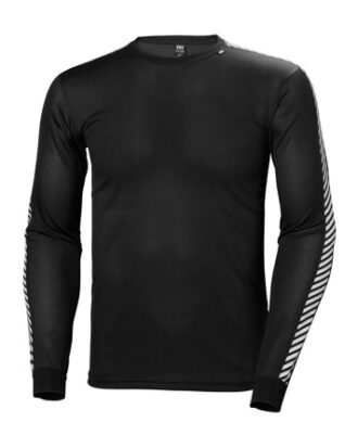 Helly Hansen Lifa Stripe Crew Rayé Skiundertrøje Sort Herre