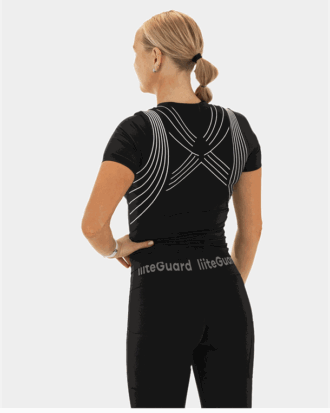 LiiteGuard Spine-Tech T-shirt Sort Dame