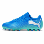 Puma Future 7 Play MG Fodboldstøvle Hyperlink Blue/Mint Børn