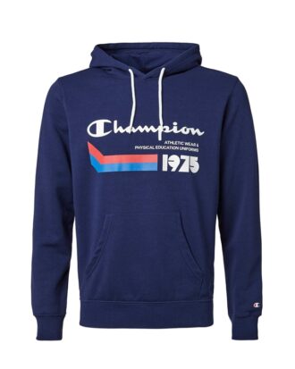 Champion Hooded Sweatshirt Navy Herre