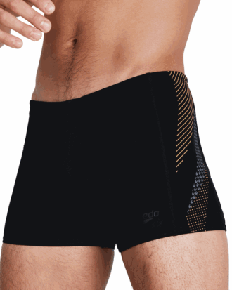Speedo Tech Panel Badebukser Sort-Orange Herre