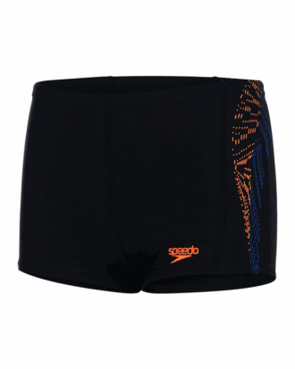 Speedo Allover Panel Badebukser Sort-Orange-Blå Børn