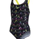 Speedo Jungleglow Digital Placement Badedragter Sort-Gul-Lyserød Pige